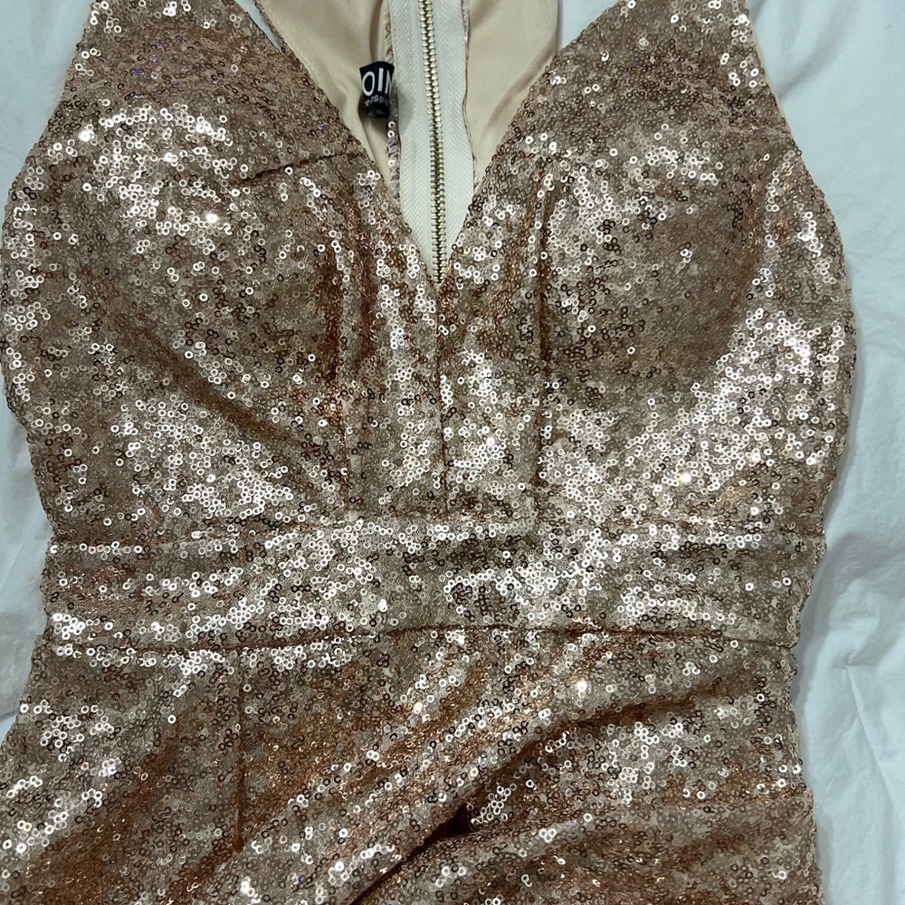 Rose Gold Sequin Party Dress - Picture 9 of 9